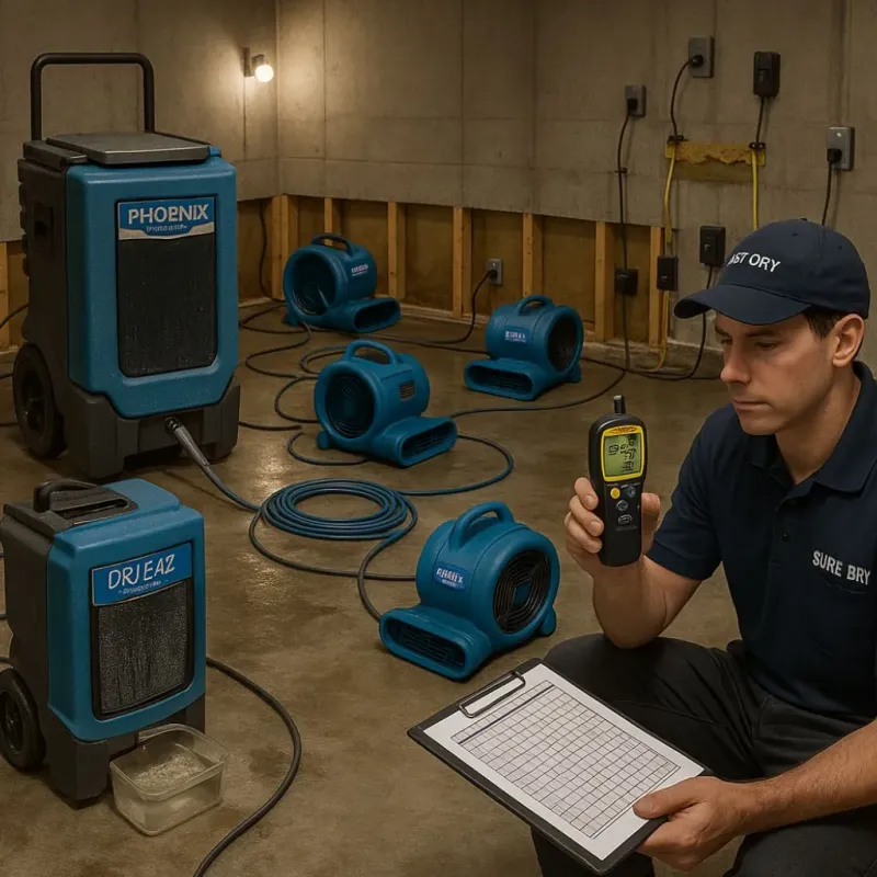 Structural Drying and Dehumidification process in Vinton, LA